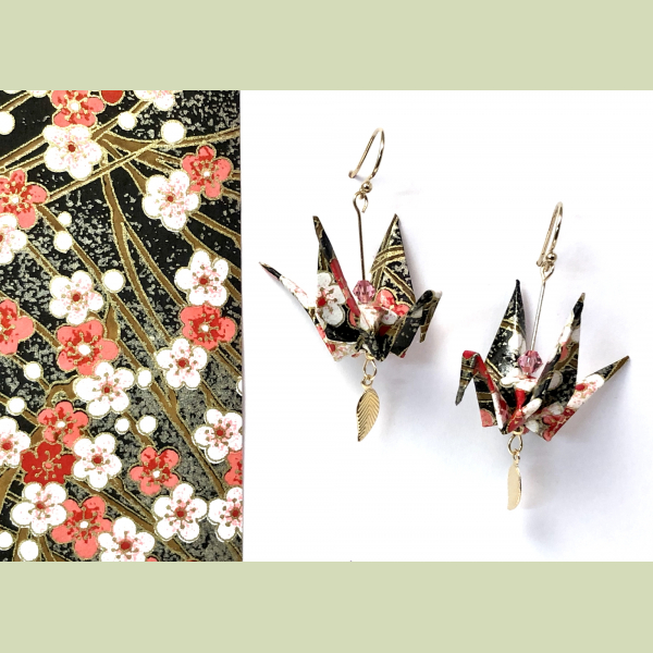 Origami Inspired Earrings with Gold Filled Leaf Dangles