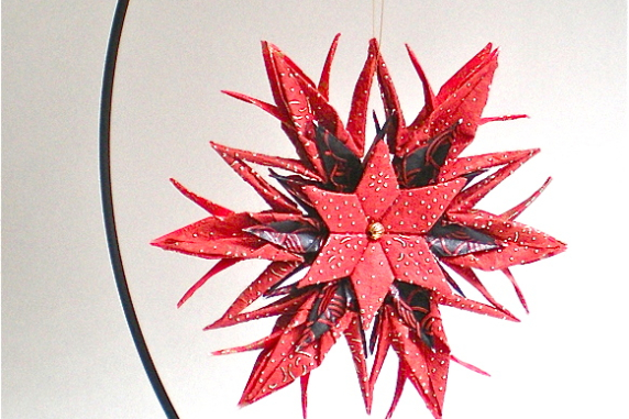 Origami Inspired Red and Black Paper Star