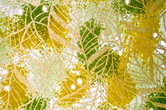 Leaves on Ochred Gold Japanese Yuzen paper Leaves on Ochre Gold Japanese Yuzen paper