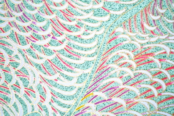 Swirl Green Origami Japanese Yuzen paper