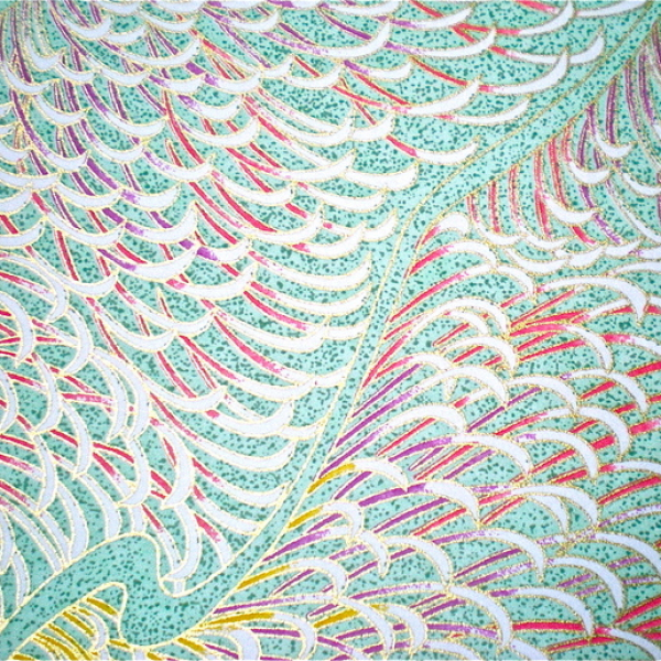 Swirl Green Origami Japanese Yuzen paper