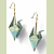 Gold on Turquoise Origami Inspired Earrings