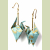 Gold on Turquoise Origami Inspired Earrings
