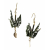 Origami Crane Earrings with Gold Filled Leaf Dangles