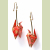 Gold Leaves on Red Origami Earrings