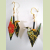 Origami Crane Earrings wings down