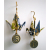Origami Crane Earrings with Asian Peace & Safety Charm