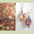Origami crane earrings and Japanese Yuzen paper sample