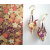 Origami crane earrings and Japanese Yuzen paper sample