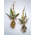 Origami inspired crane earrings with leaf dangle