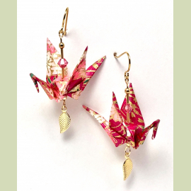 October earrings with 24K Gold filled Leaf Dangles