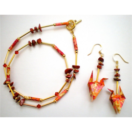 Origami Earring and Necklace set