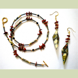 Origami inspired Earring & Necklace set