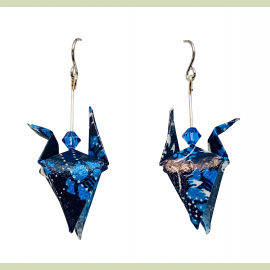September Sapphire Origami Earrings