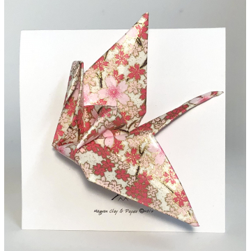 Light and Dark Pink Blossoms Origami Inspired Pin
