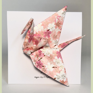 Pink Blossoms Origami Inspired Pin