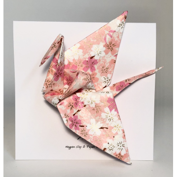 Pink Blossoms Origami Inspired Pin
