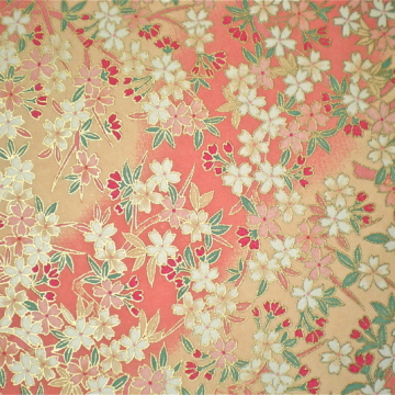 Floral Peach Japanese Yuzen paper