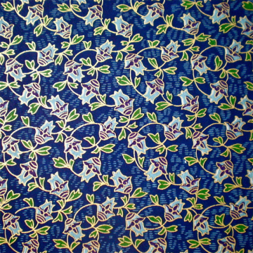 Dark Blue with Green & Turquoise Floral Japanese Yuzen paper