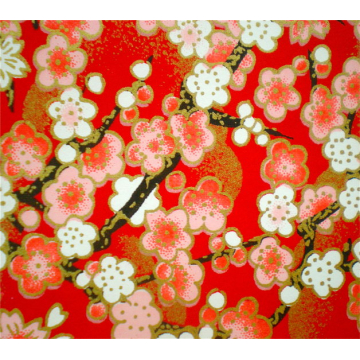Pink Red White Blossoms Japanese Yuzen paper