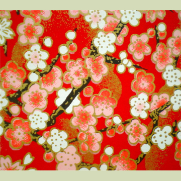 Pink Red White Blossoms Japanese Yuzen paper Pink Red White Blossoms Japanese Yuzen paper