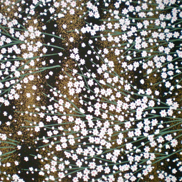 White Blossoms on Black Gold