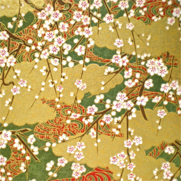 White Blossoms on Green Gold Clouds