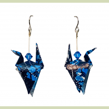 September Sapphire Origami Inspired Earrings