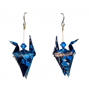 September Sapphire Origami Inspired Earrings